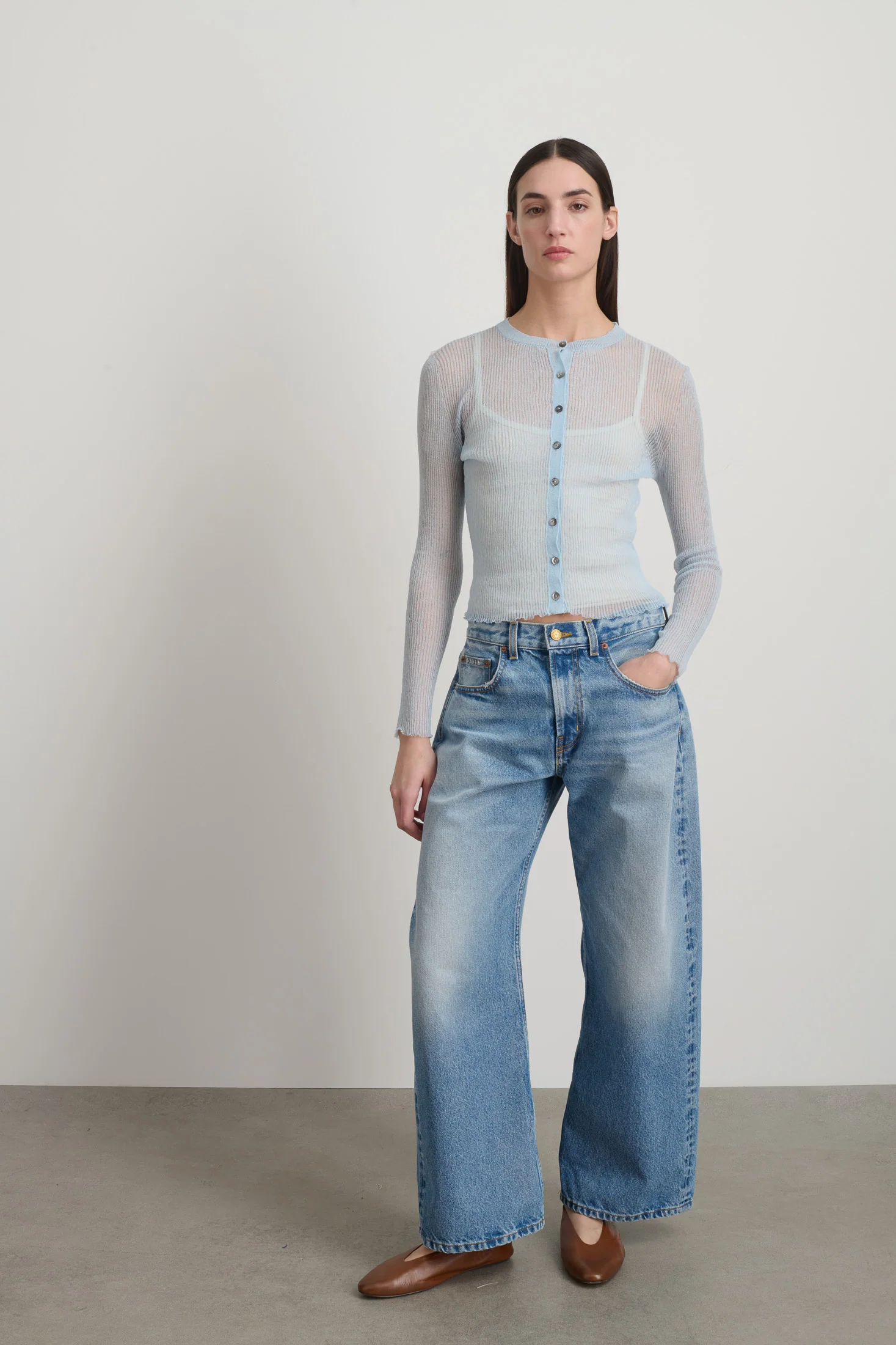 Sheer Cardigan Pale Blue - Image 3