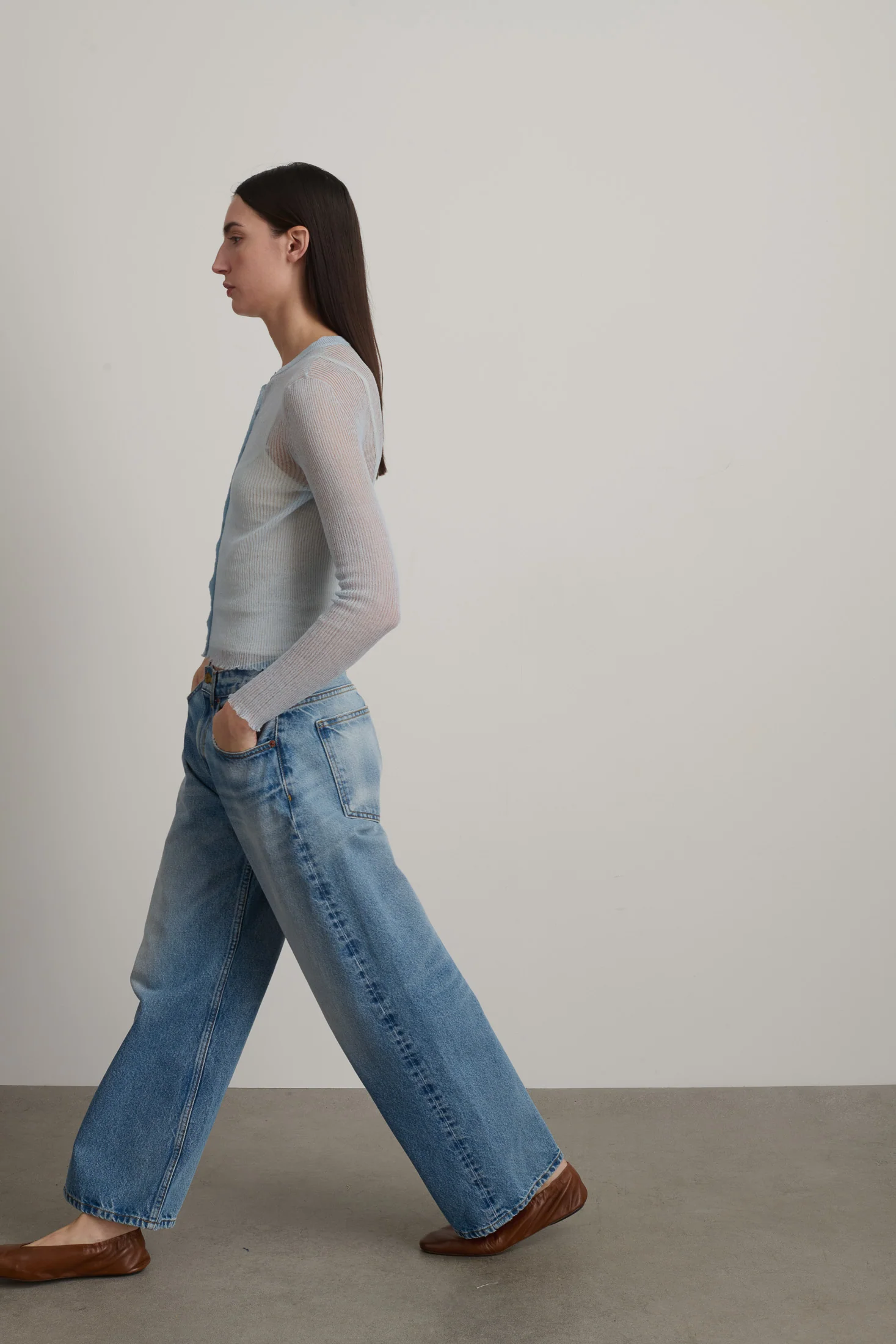 Sheer Cardigan Pale Blue - Image 6