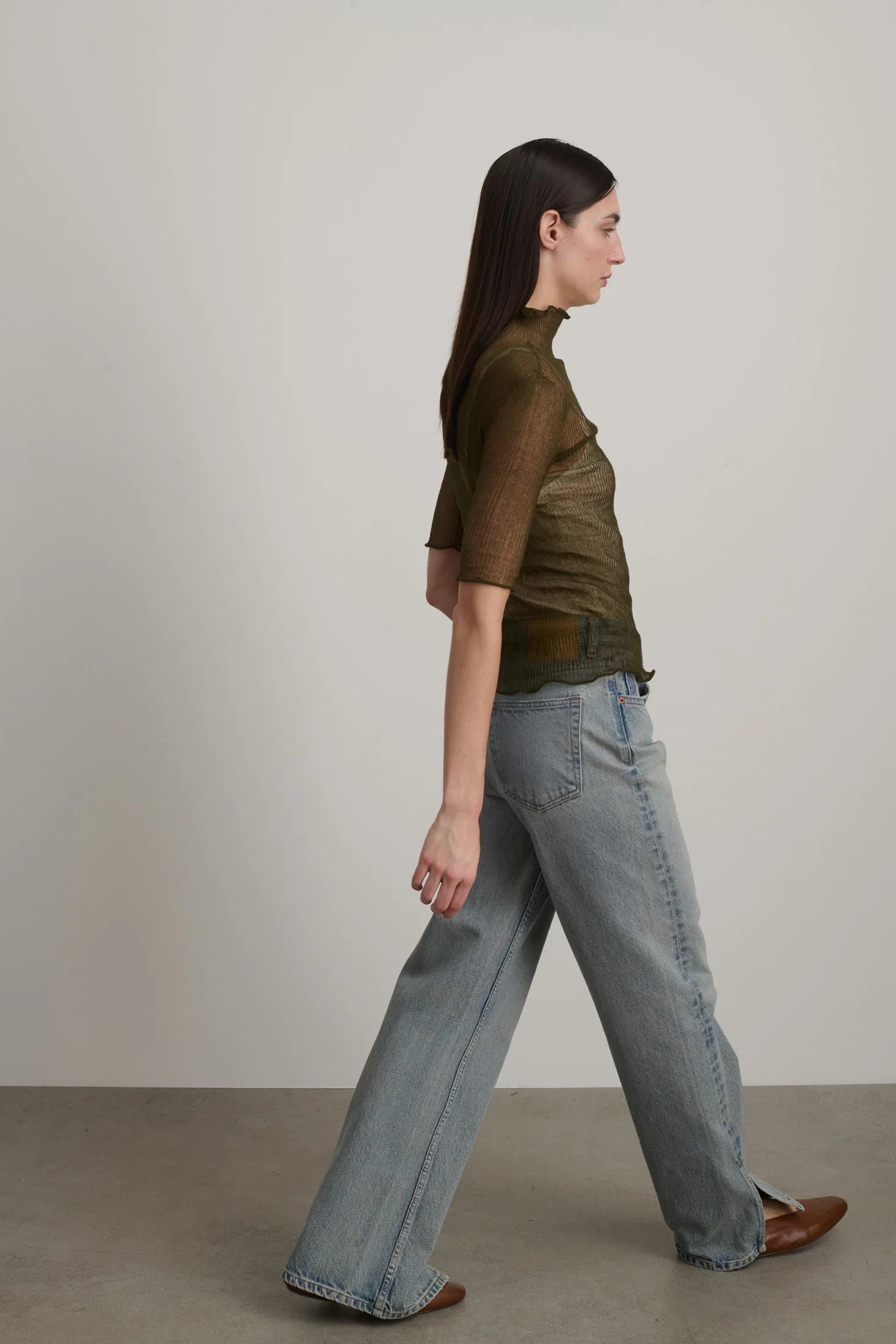 Sheer Turtleneck Olive - Image 6