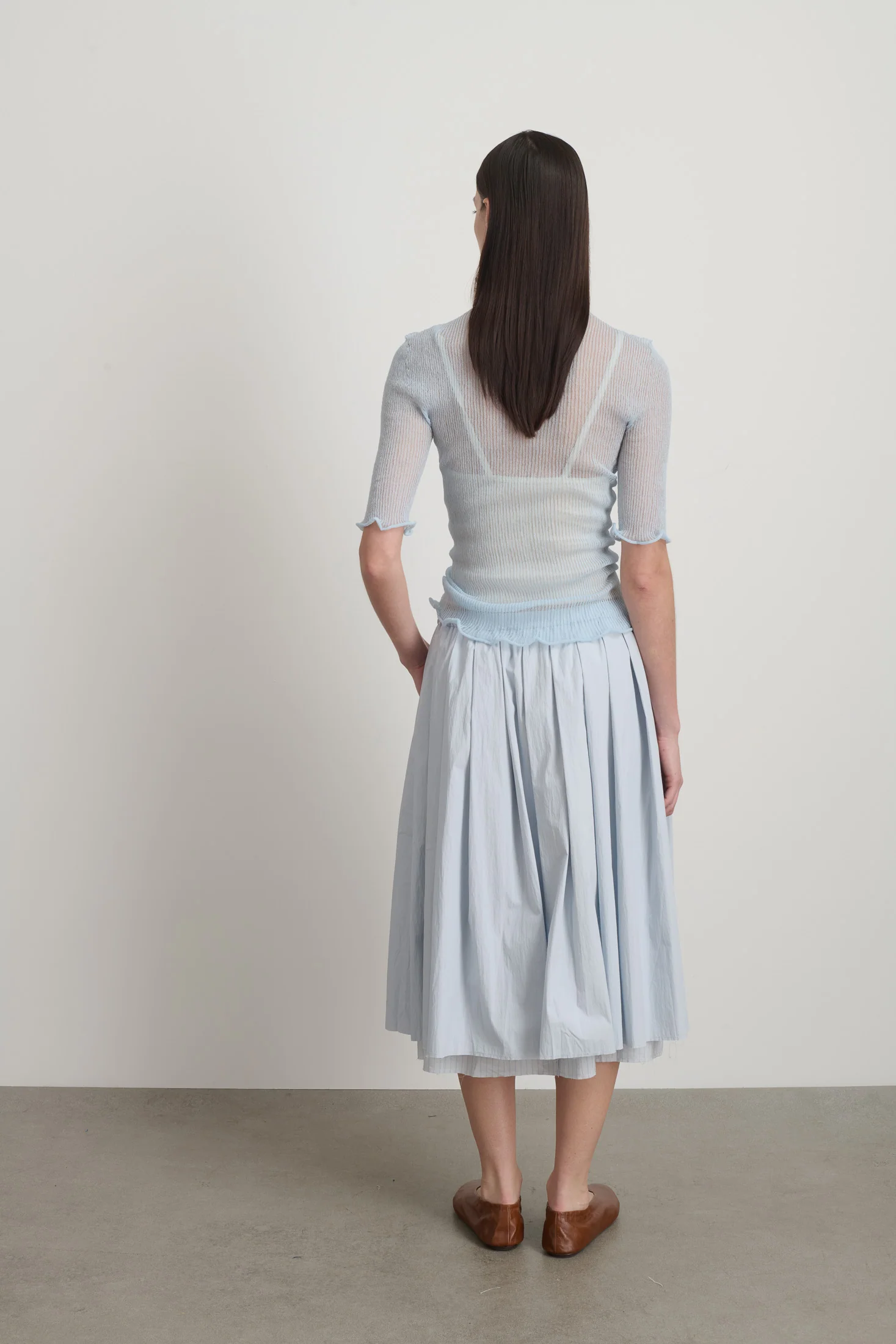 Sheer Turtleneck Pale Blue - Image 5