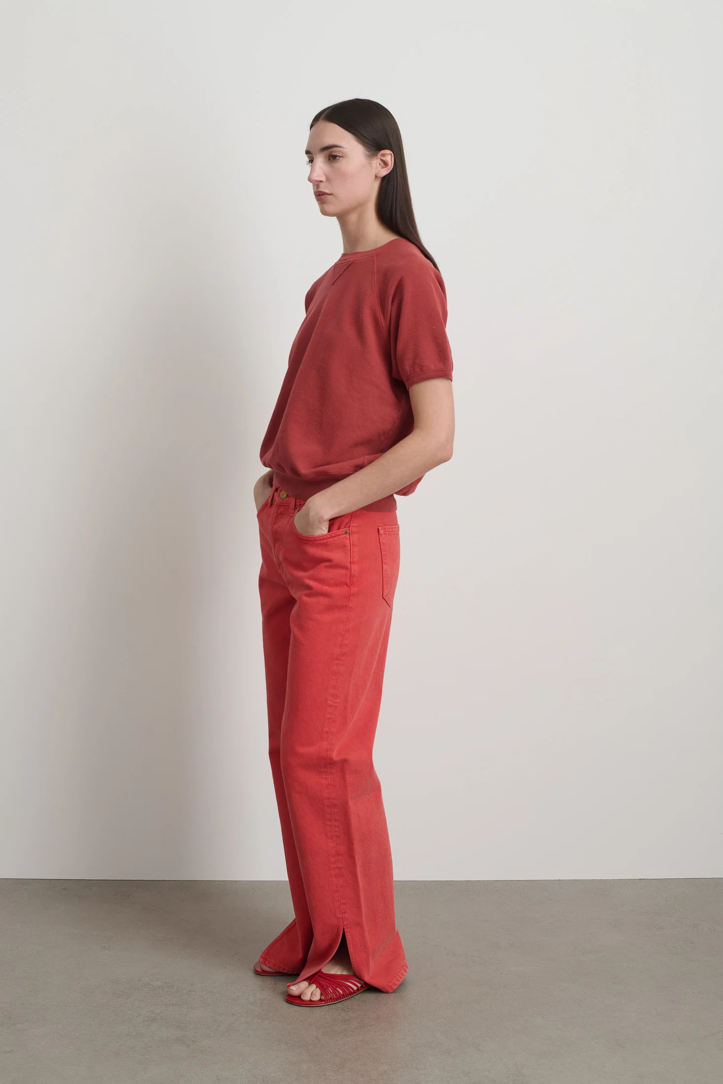 Short Sleeve Sweatshirt Faded Tomato Overdye - Image 4