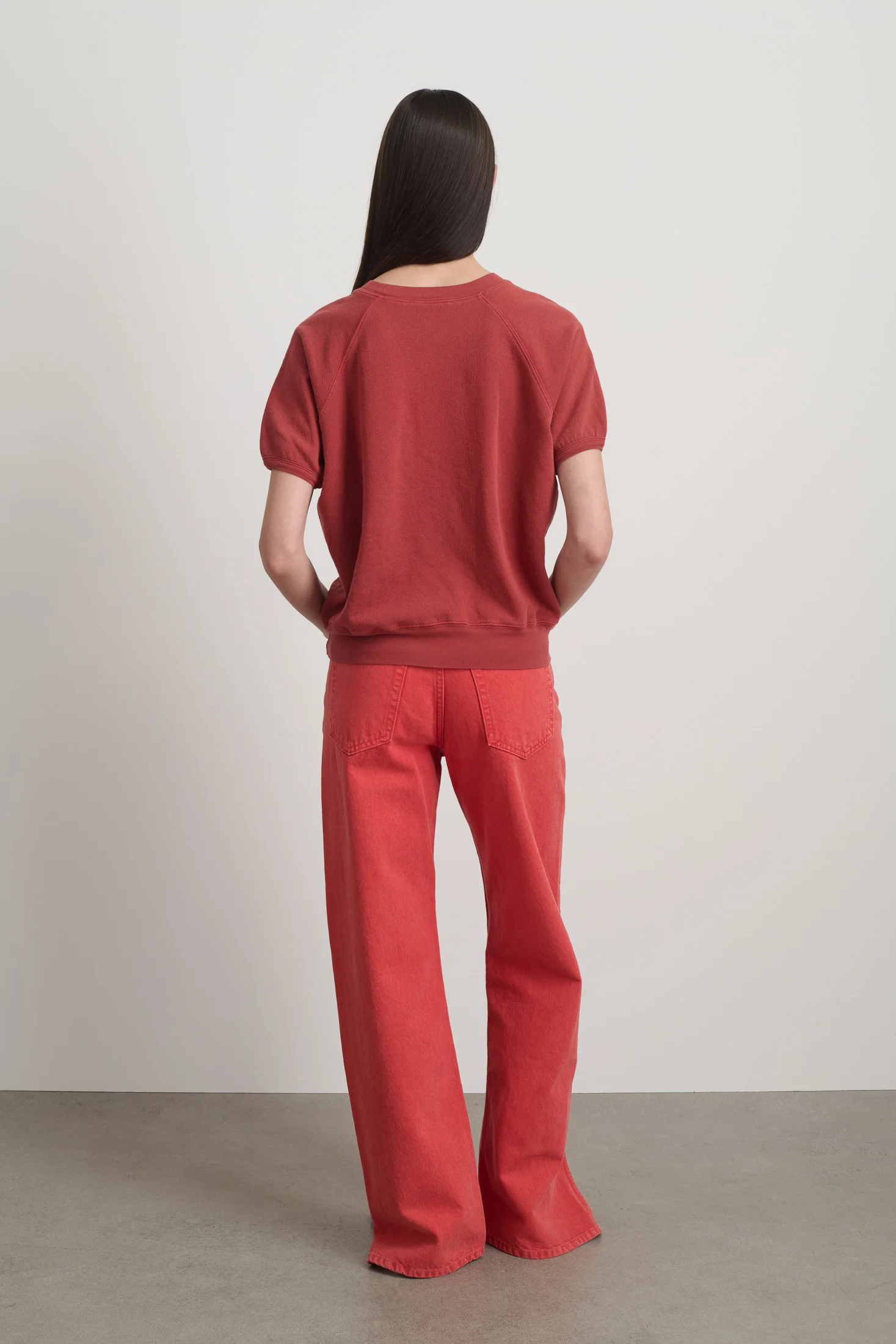 Short Sleeve Sweatshirt Faded Tomato Overdye - Image 5