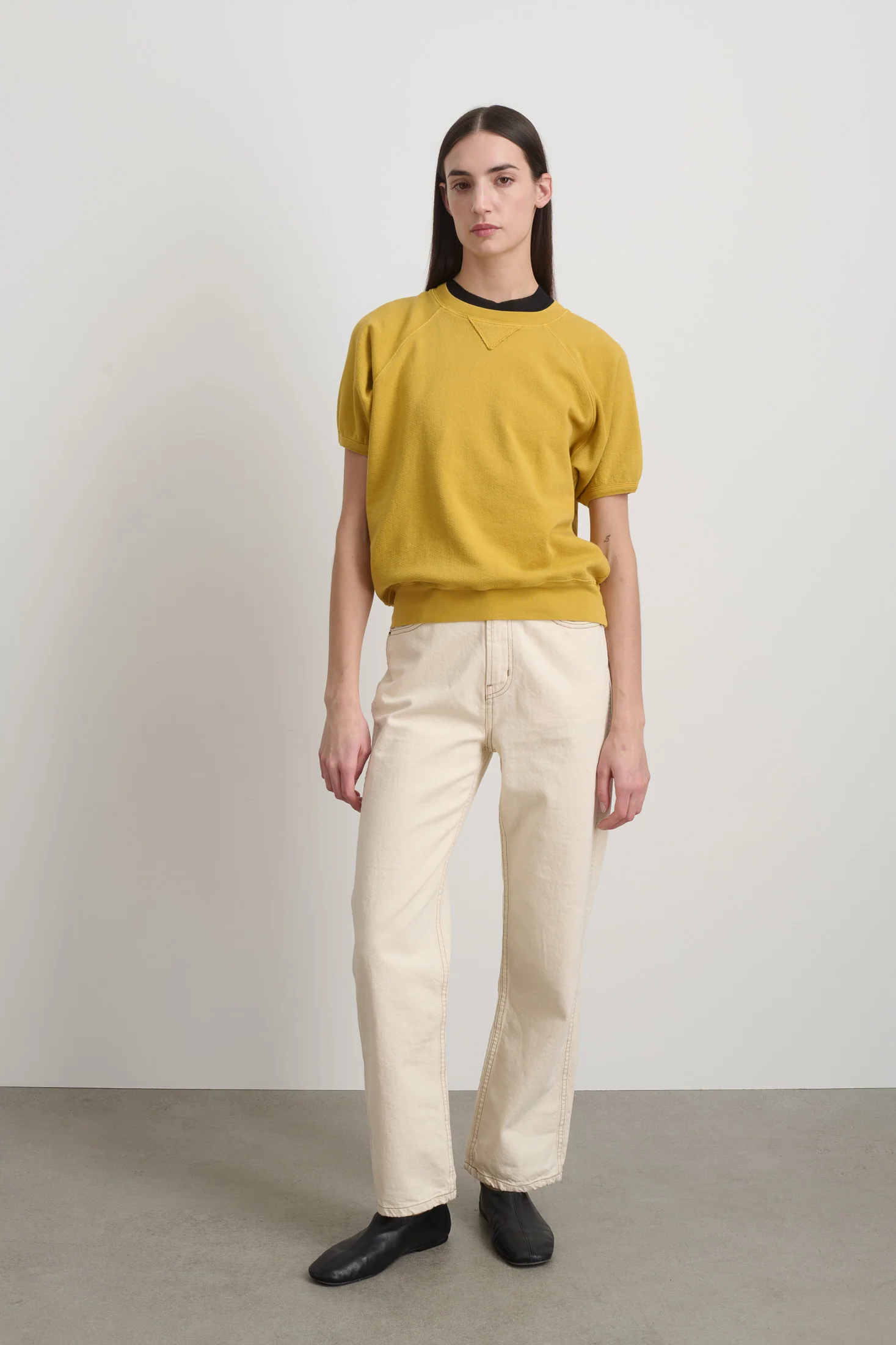 Short Sleeve Sweatshirt Marigold Overdye - Image 3