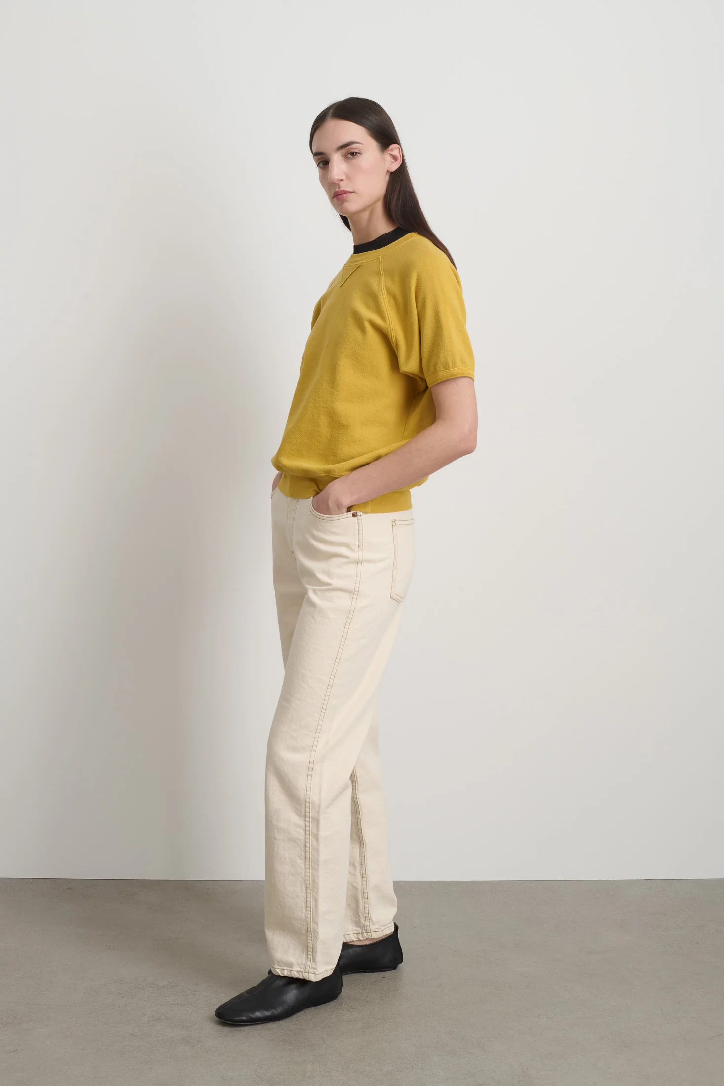 Short Sleeve Sweatshirt Marigold Overdye - Image 4
