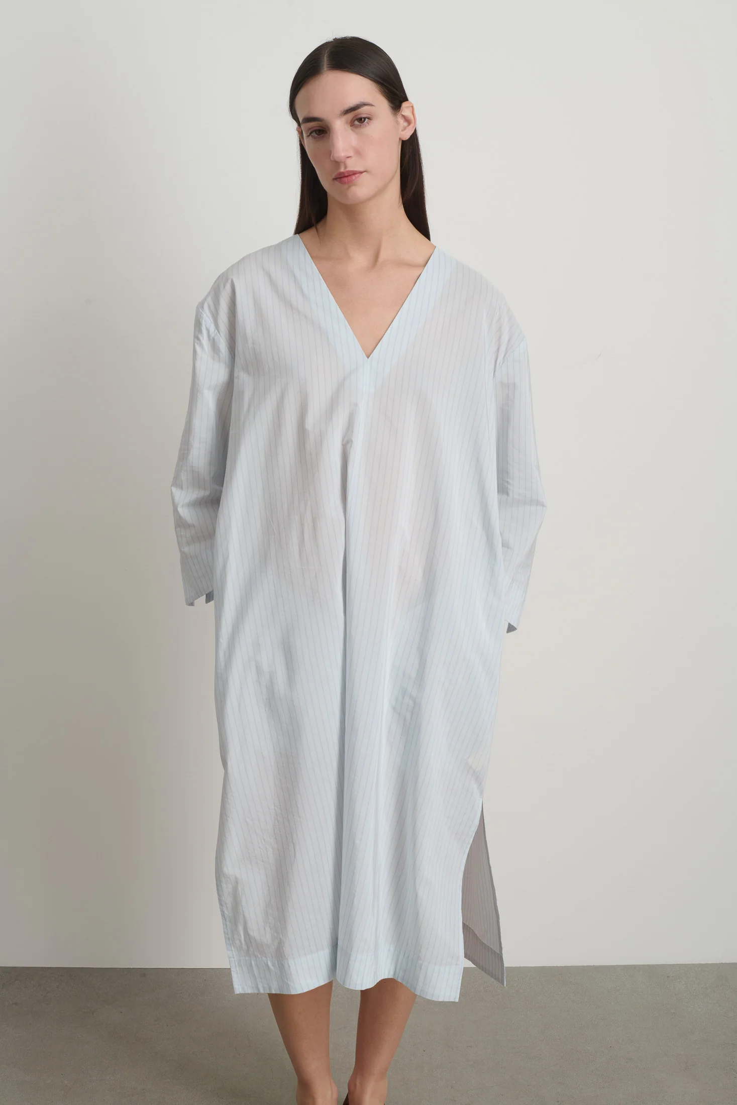 Vee Shift Dress Light Blue Stripe - Image 5
