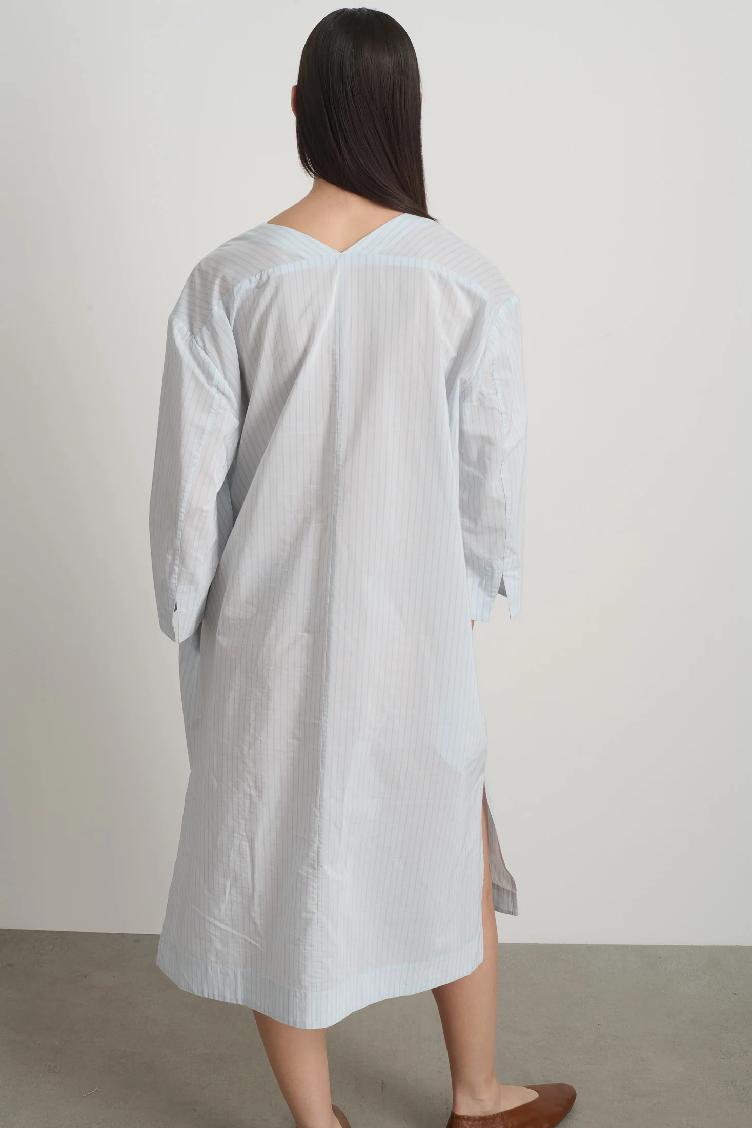 Vee Shift Dress Light Blue Stripe - Image 6