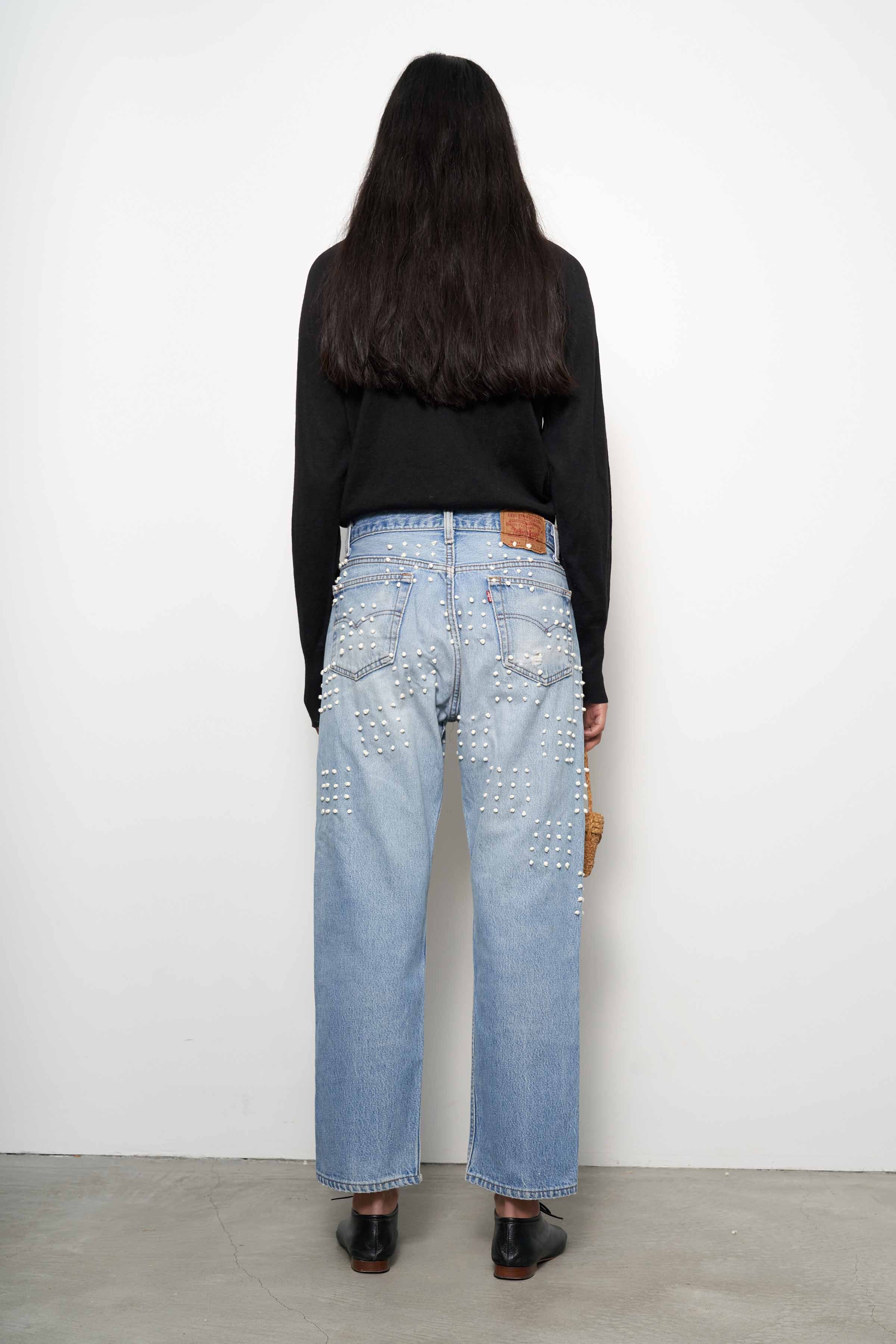 Vintage French Knot Checker Jean - Image 3