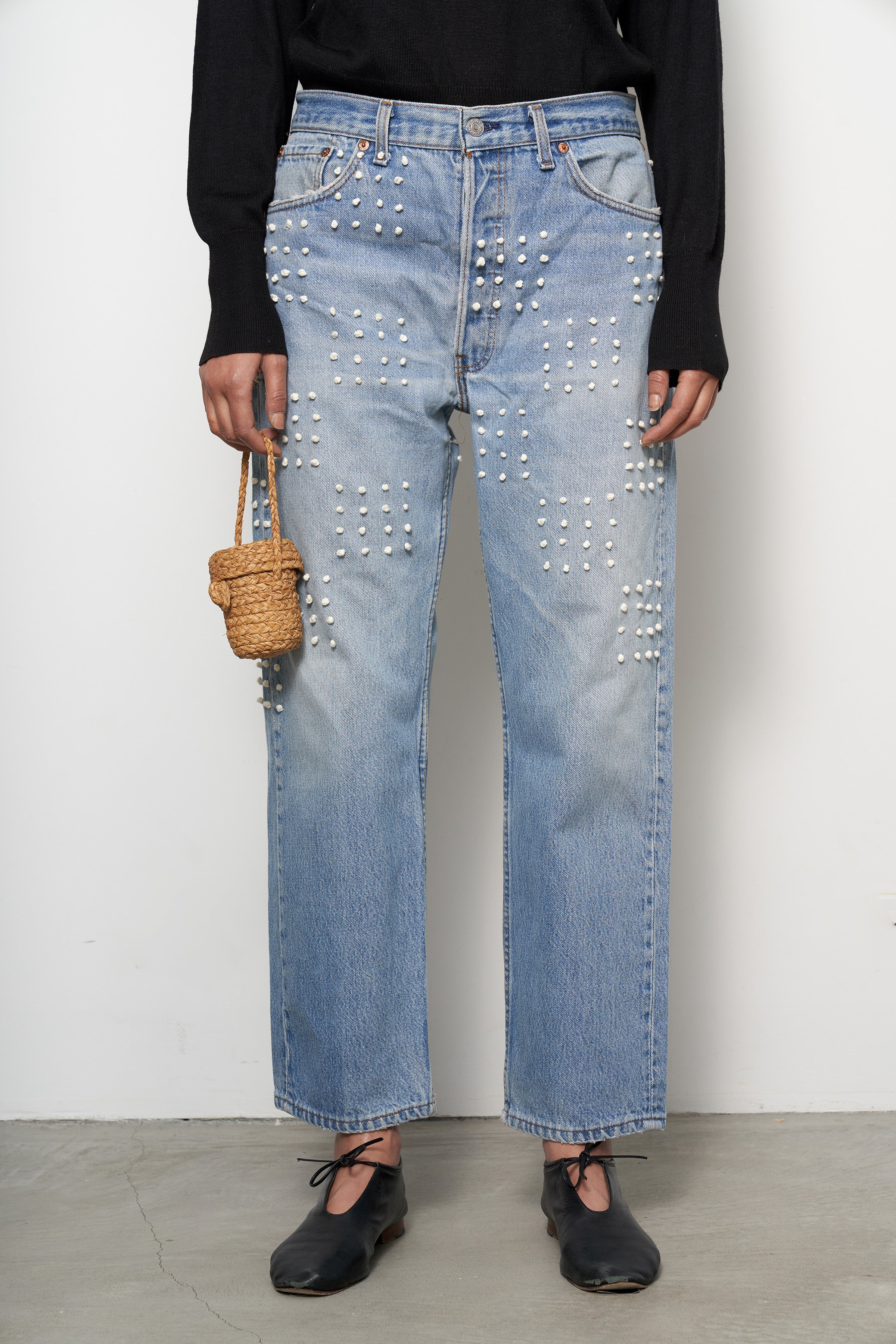 Vintage French Knot Checker Jean - Image 4