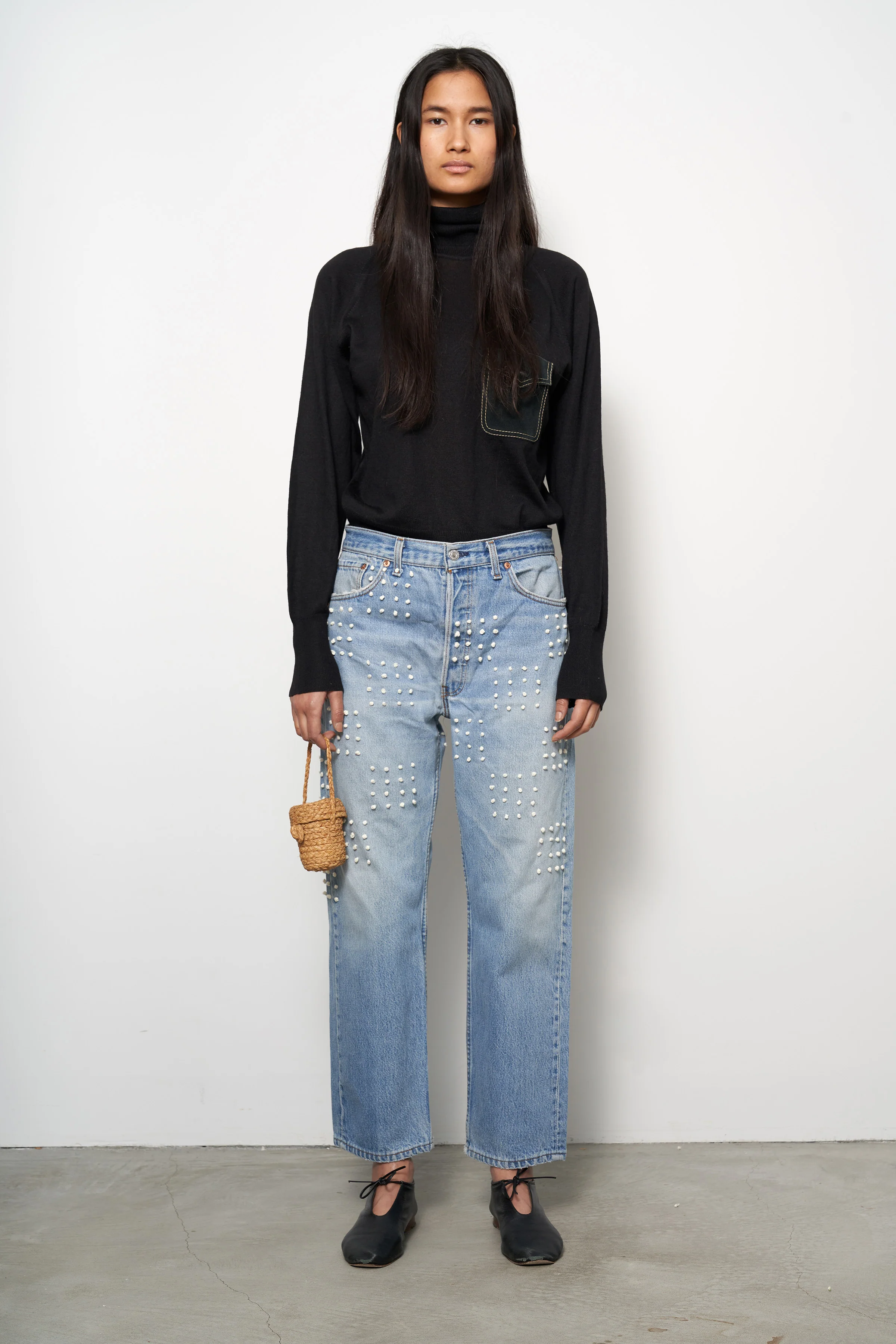 Vintage French Knot Checker Jean - Image 5
