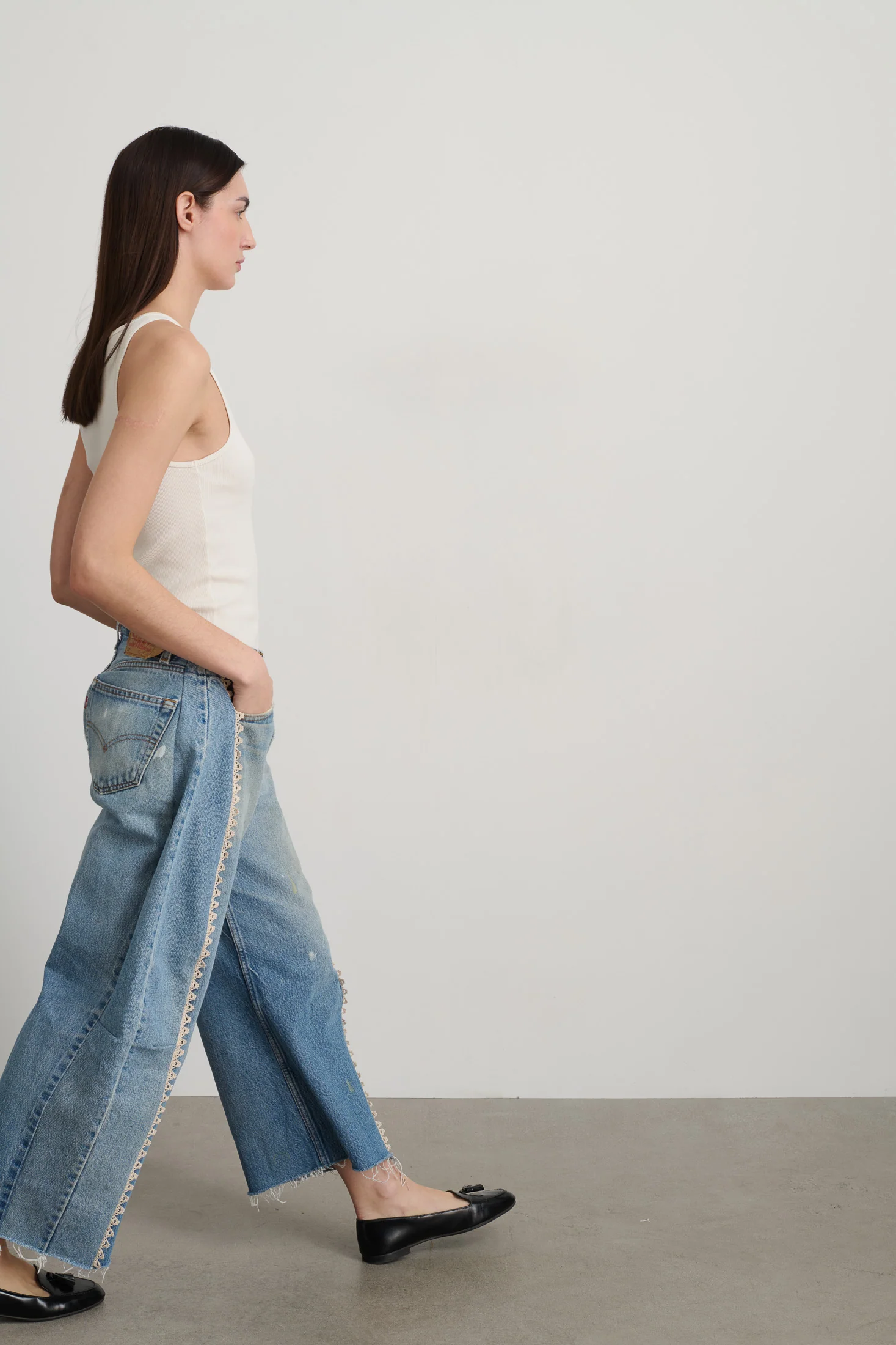 Vintage Lasso Jean with Hand Tatted Lace - Image 4