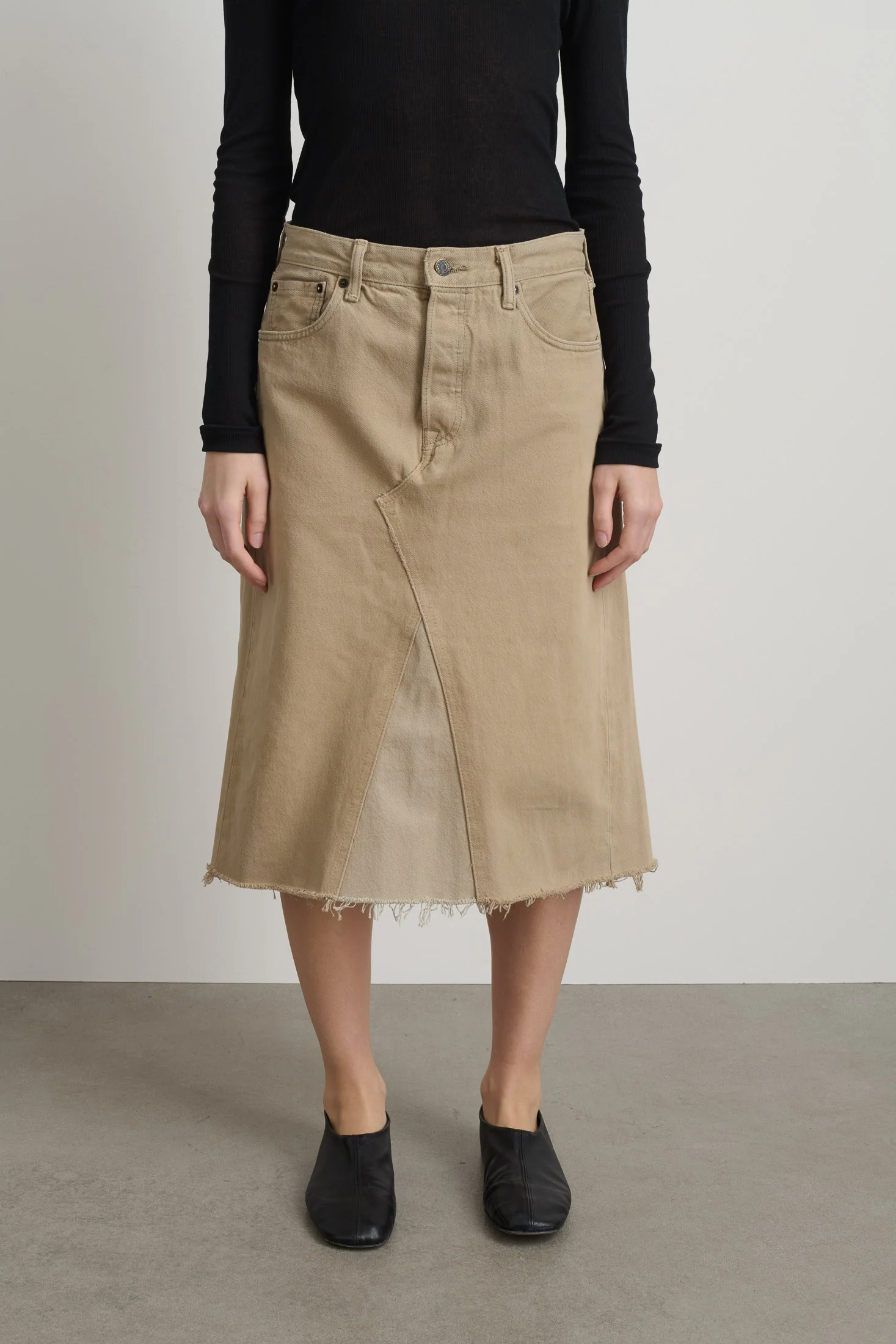 Vintage Skirt Vintage Khaki - Image 5