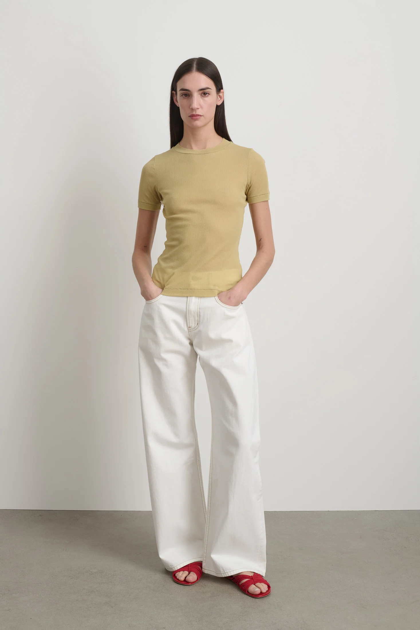 Vivien Rib Tee Honey - Image 3