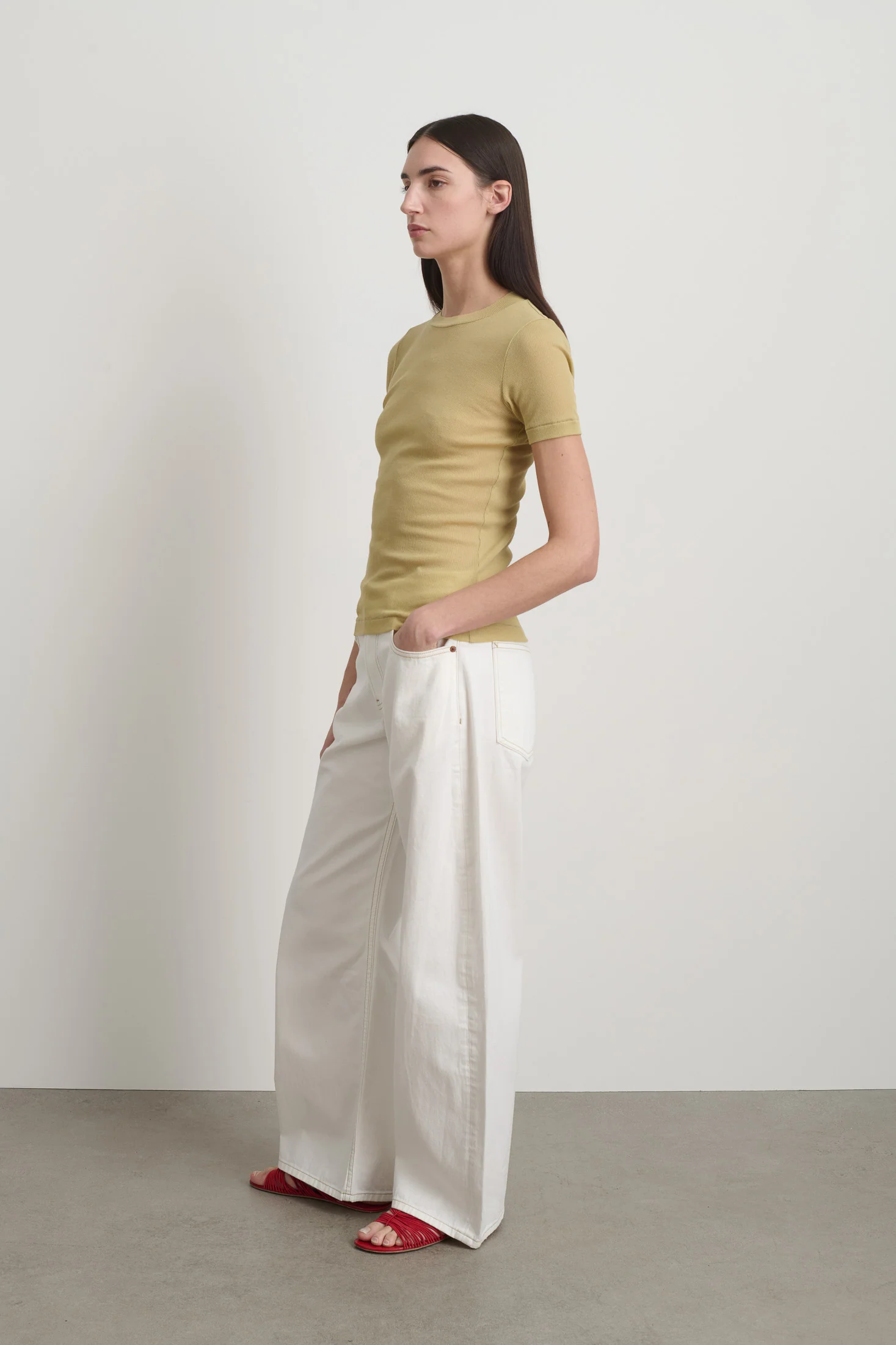 Vivien Rib Tee Honey - Image 4