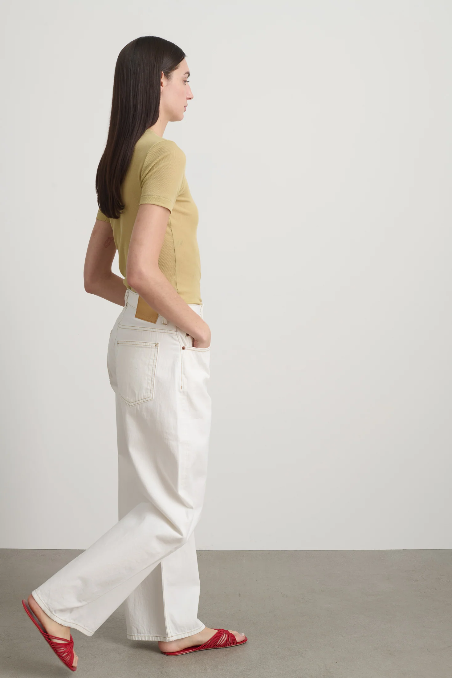 Vivien Rib Tee Honey - Image 6