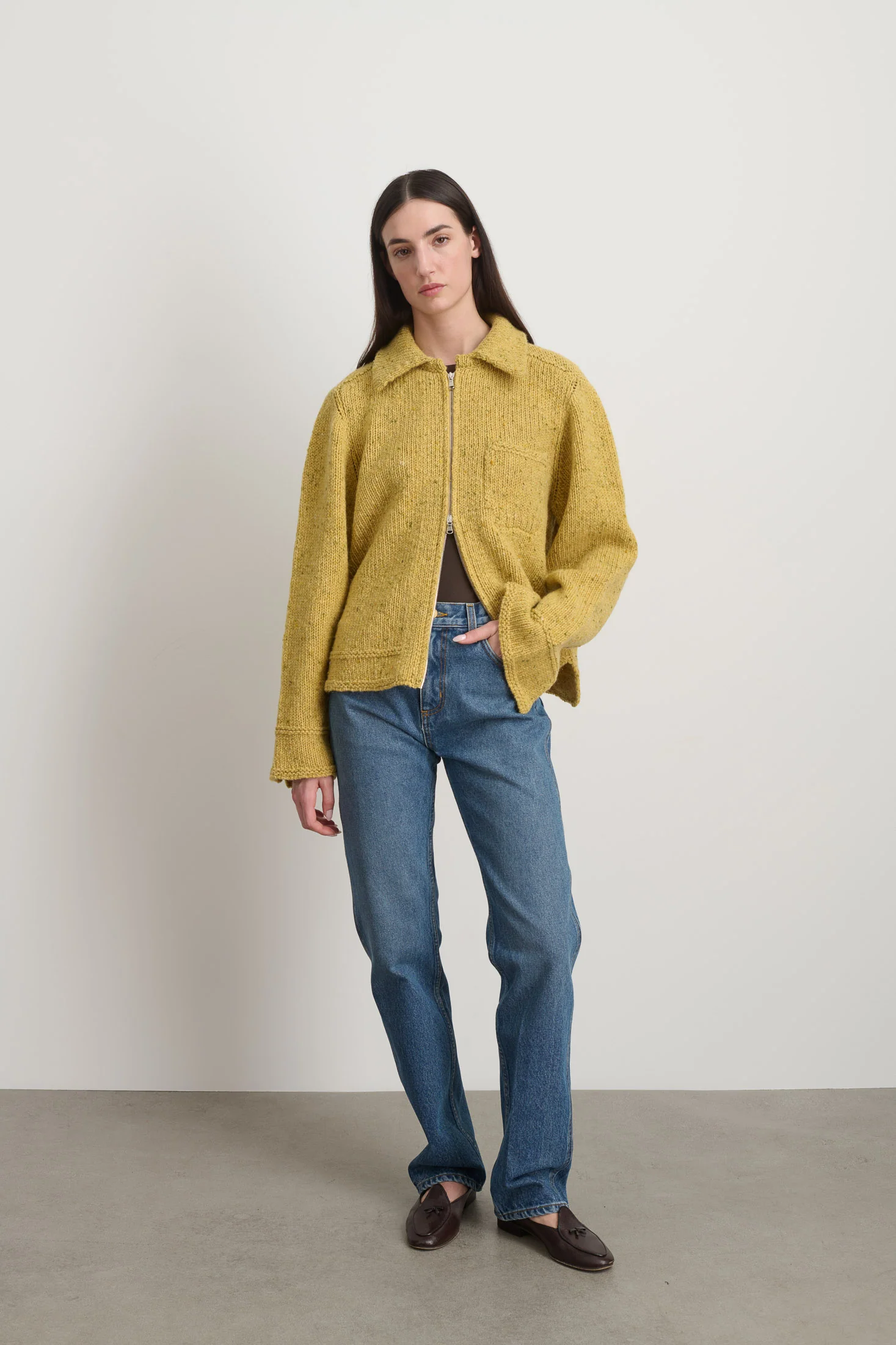 Zip Knit Jacket Marigold Donegal - Image 3