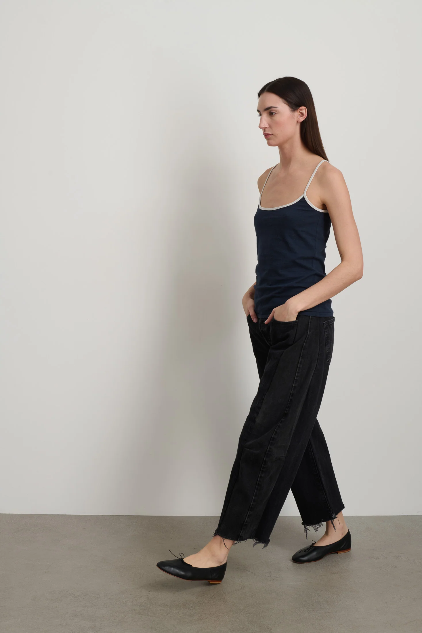 Zora Ringer Tank Navy / White - Image 5