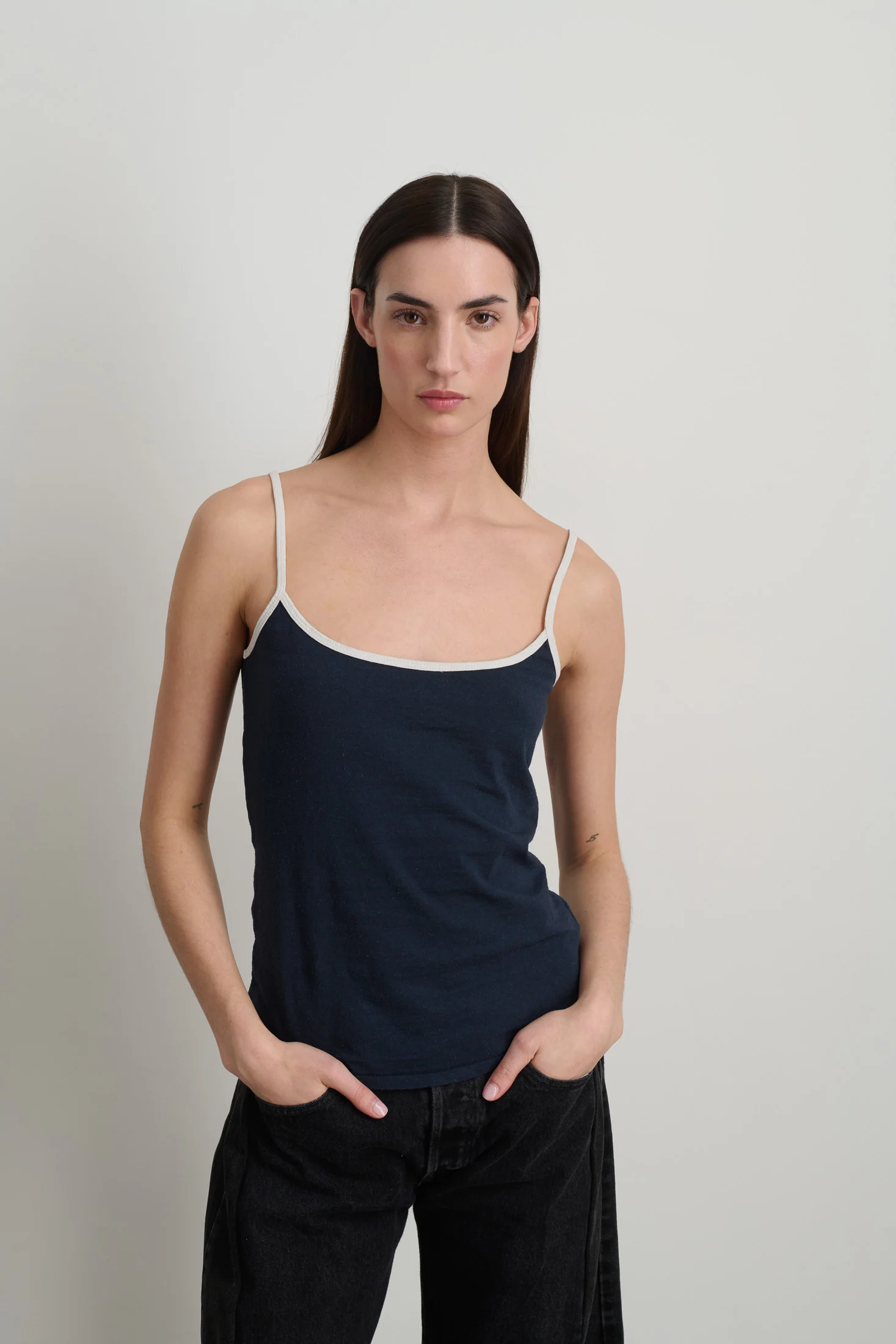 Zora Ringer Tank Navy / White - Image 6